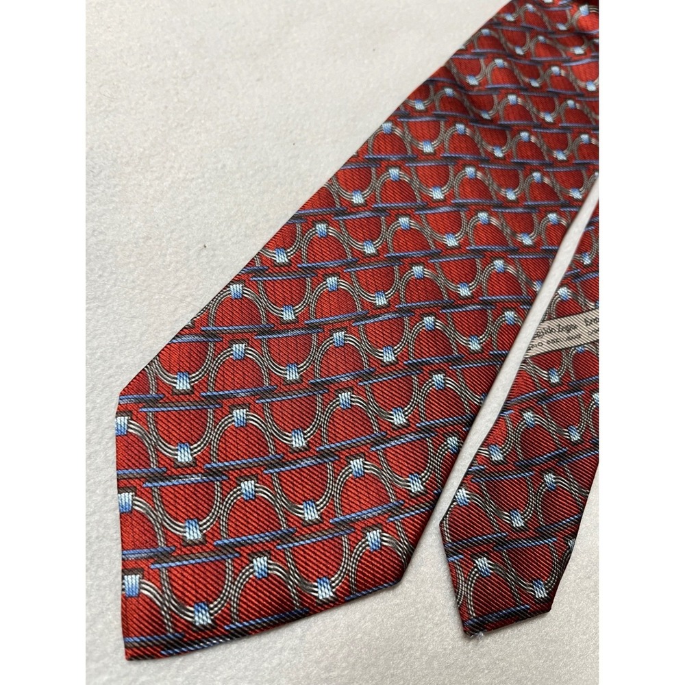 VTG DS Ermenegildo Zegna Barneys New York Silk Tie NWT Made Italy Geo shiny